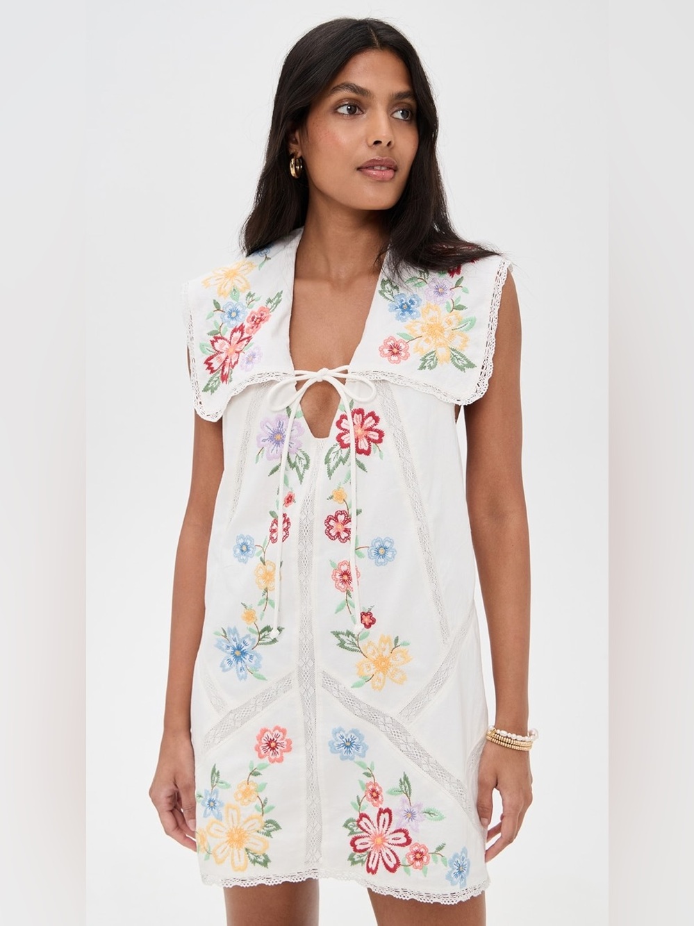 NWT Free People Willow Embroidered Mini Dress - Size Small - White - Cottagecore - Picture 13 of 16